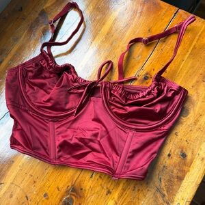 Gilly Hicks silky red corset bralette